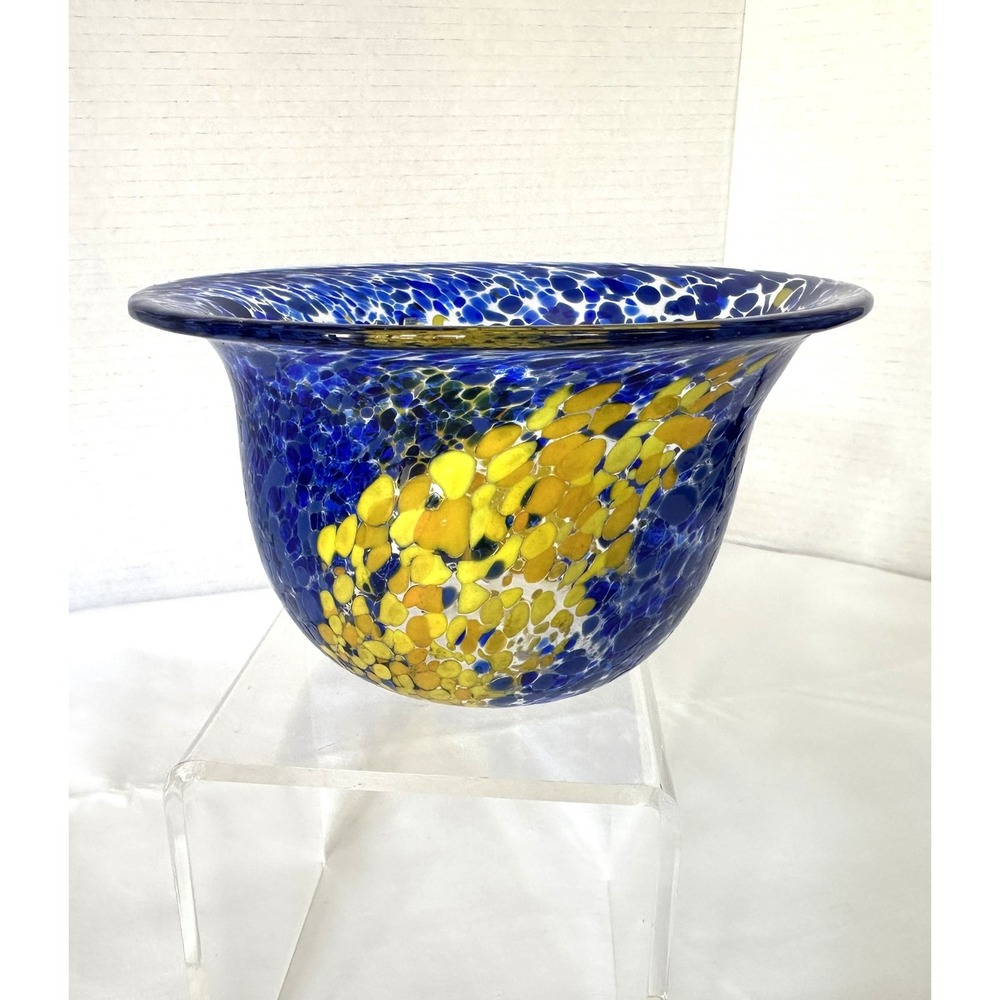 Kosta Boda Tintomara Glass Bowl by Ulrica Hydman-Vallien 1980s Signed